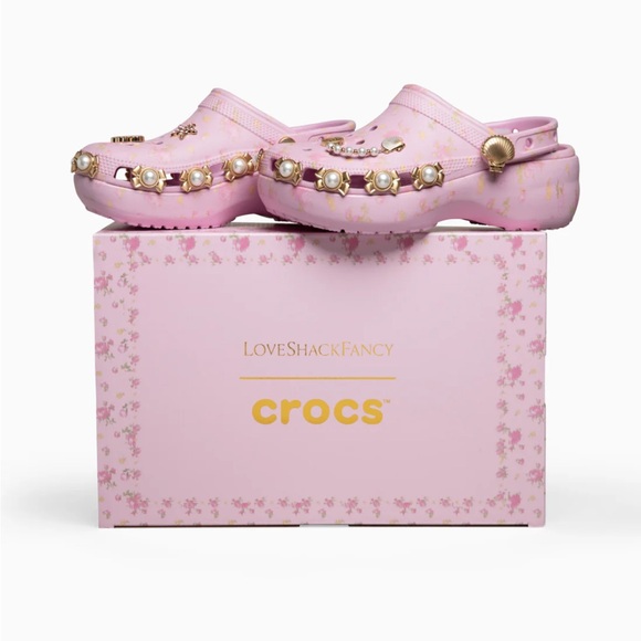 LoveShackFancy Shoes - LoveShackfancy x Crocs Ballerina Pink Classic Platform Clog size 4